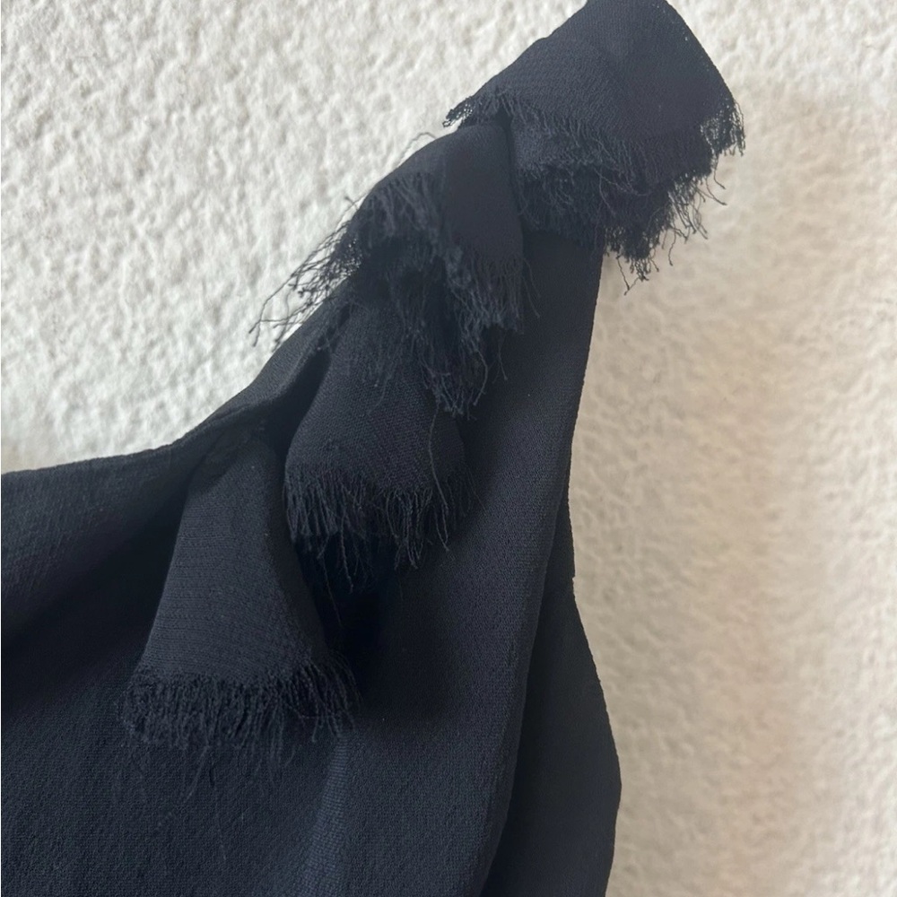 VTG 90s Lapis Black Slip Dress Midi Bias Cut Rayon USA Y2K Minimalist M - Picture 7 of 16